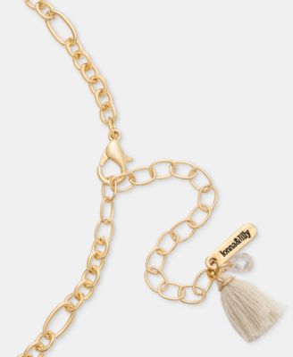 Mixed Stone Flower Layered Pendant Necklace, 16" + 3" extender