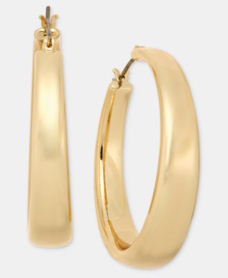 Open Taper Puffy Hoop Earrings