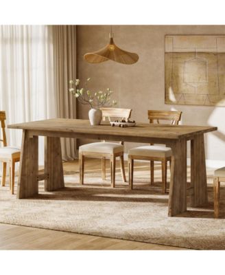 70.87" Dining Table for 6-8, Solid Wood Rectangle Kitchen Table with Heavy-Duty Legs, Modern Kitchen and Dining Room Furniture