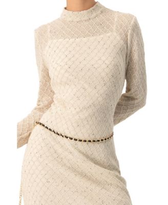 Women's High Neck Knitted Long Dress