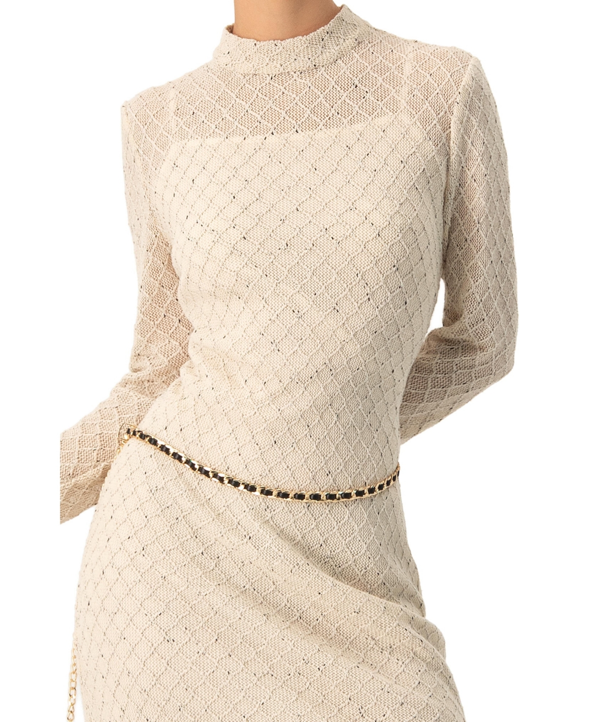 Ivonne Women's High Neck Knitted Long Dress