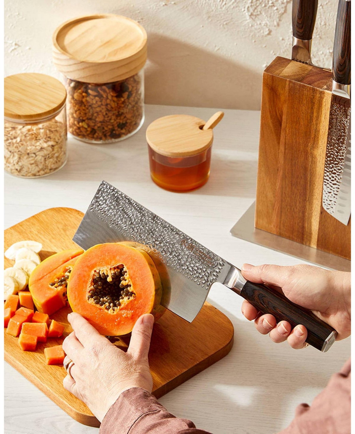 Cuisine::pro Damashiro Emperor Stainless Steel 6-Pc. Nanashi Knife Block Set