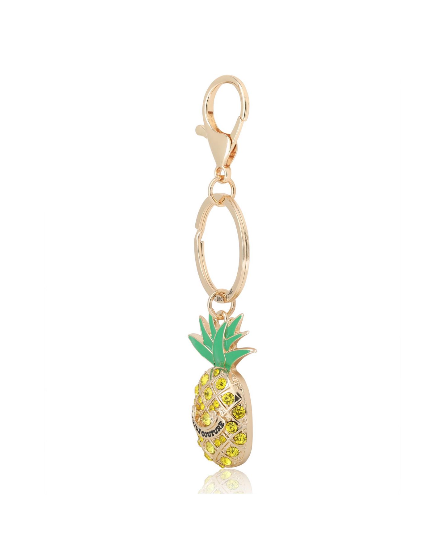 Женский брелок Juicy Couture Crystal Pineapple Keychain, Gold Tone with Green Enamel Leaves, цвет: Золотой / Жёлтый зелёный — фото 6