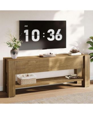 63" TV Stand for TVs up to 75-Inch, Entertainment Center with 2 Drawers and Open Storage Shelves, Media Console Television Stands