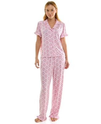 Women's Mommy and Me Notch Collar Top & Pants, 2-Piece Set