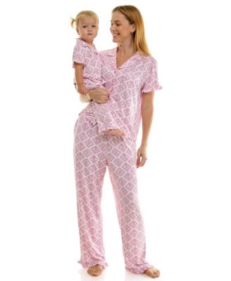 Sincerely Jules Mommy & Me Notch Collar Shirt & Pants, 2-Piece Set