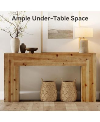 Solid Wood Console Table for Living Room, 62.99-Inch Farmhouse Entryway Table Indoor for Foyer, Hallway