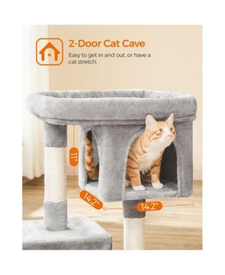 39.8-Inch Cat Tower for Extra Large Cats up to 44 lb: Large Perch, 2 Cat Caves, Scratching Posts