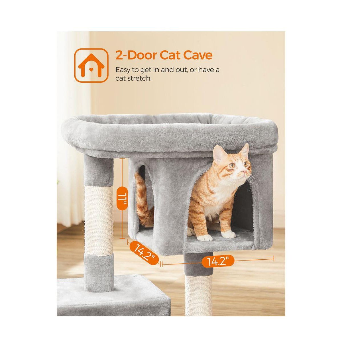 Cozito 39.8-Inch Cat Tower for Extra Large Cats up to 44 lb: Large Perch, 2 Cat Caves, Scratching Posts
