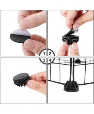 Small Animal Playpen with Oxford Floor Mat, 48.4" x 24.8", 1" Wire Spacing, Modular Panels, 2 Doors