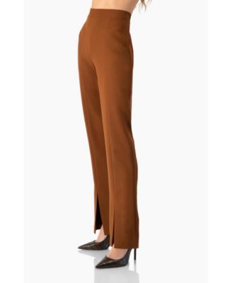 Women's Straight-Leg Trousers with Leg Slits