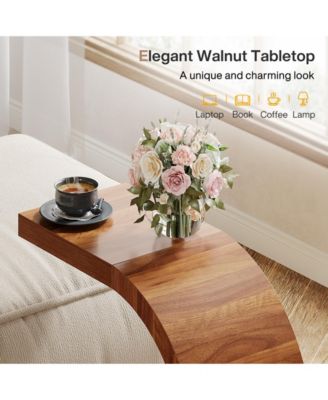 C-Shaped End Table Set of 2, Side Table for Couch Sofa Living Room Bedroom Small Space, Nightstand