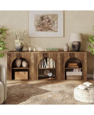 3-Tier End Table, Small Wooden Side Table with Open Storage Shelf for Living Room, Rustic Narrow Night Stand, Bedside Table