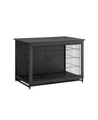 Indoor Dog Crate Furniture with Double Doors, Reversible Side Door, Removable Tray, Top Holds 154 lb