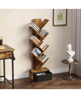 7-Tier Rustic Tree Shelves, Space-Saving, Sturdy Design, Easy Assembly, Multi-Use