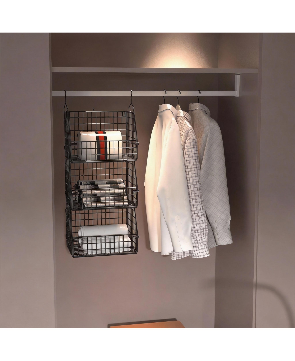 Yigii 3-Pack Stackable Wire Baskets for Kitchen, Closet, Pantry