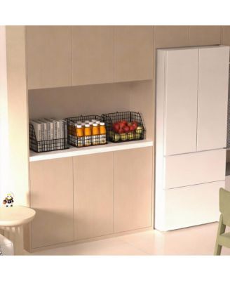 5-Piece Stackable Wire Storage Baskets - Versatile for Kitchen, Closet, Pantry
