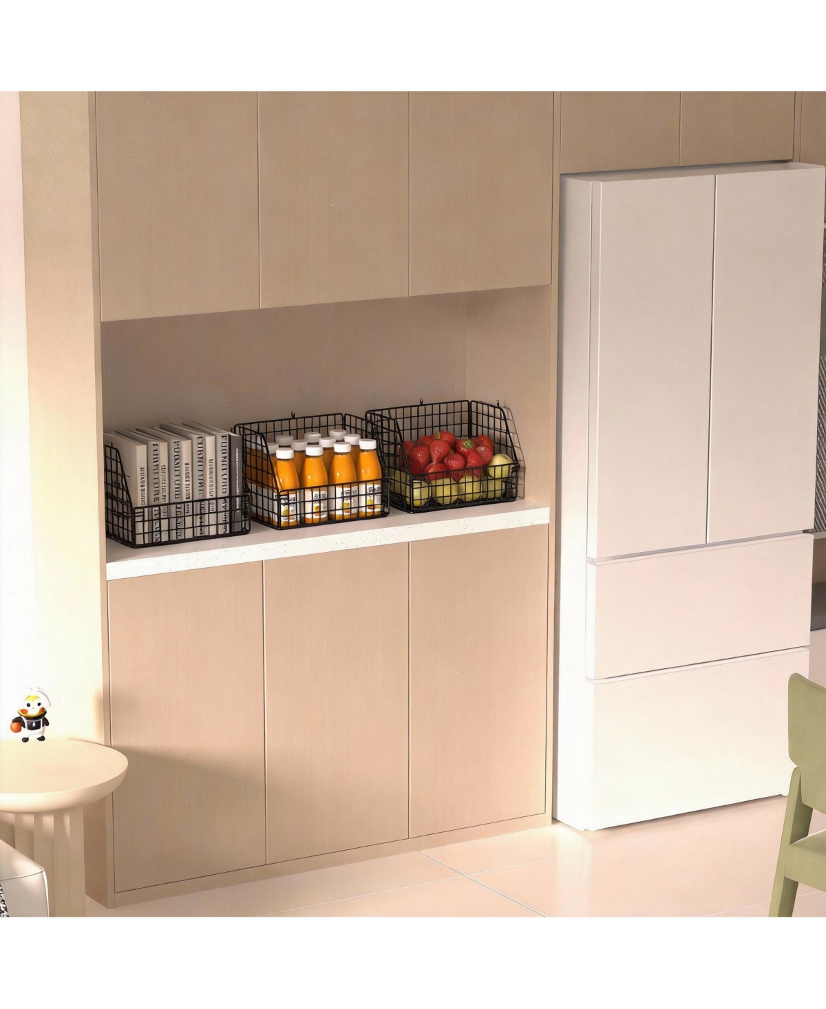 Yigii 5-Piece Stackable Wire Storage Baskets