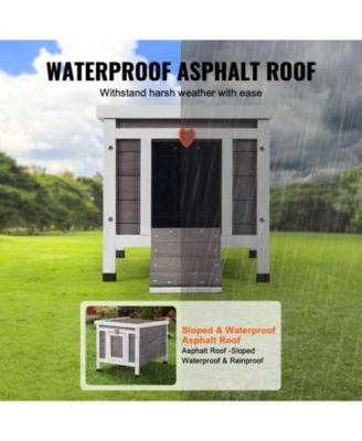 Weatherproof Outdoor Cat House Shelter with PVC Door Flaps and Open Roof