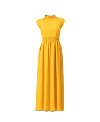 Women's Sleeveless High Neck Long Dress