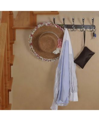 Heavy Duty 5-Tri Hook Wall Rack for Coats, Hats, Towels, Purse, Scarfs, Robes