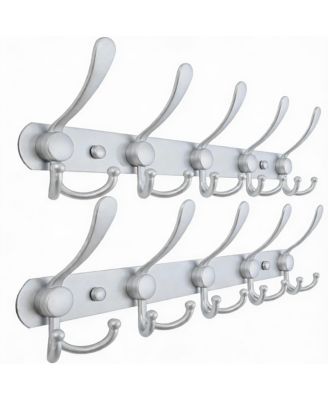 5-Tri Stainless Steel Wall Hook Rack - Heavy Duty, Anti-Tear, Multi-Use