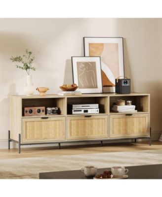 TV Stand for 75 inch TV, Entertainment Center with Storage, 65 Inch TV Console Table with 3 Drawers