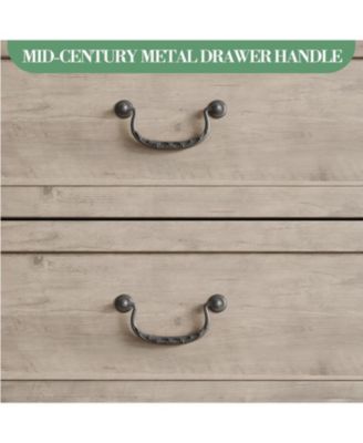 Large TV Stand for 70-75 Inch TVs, Mid Century Modern Entertainment Center with 4 Drawers & 2 Open Shelves, Grey