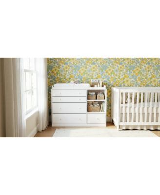 Changing Table Dresser, Baby Nursery Dresser with 5 Drawers and 2 Shelves, Baby Changing Table, Diaper Changing Station