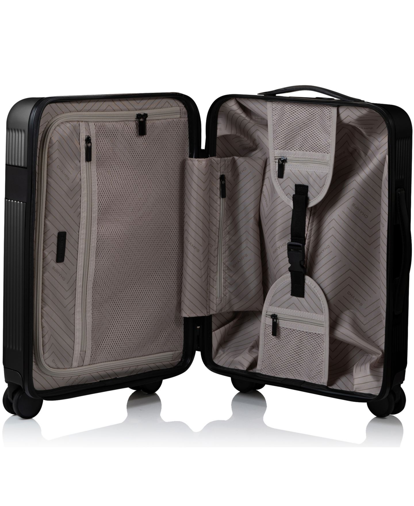 Чемодан CHAMPS Onyx II Collection Small Carry-on Luggage, цвет: Чёрный — фото 4