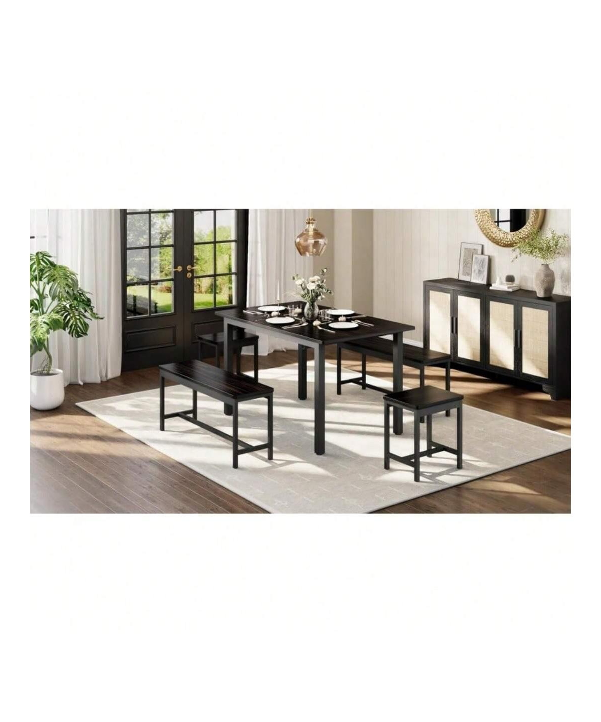 Gaomon Kitchen Table 63 Inch 5 Piece Extendable Dining Table Set For 4 To 8 Modern Space Saving Kitchen Table