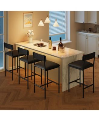 Kitchen Table Bar Stools Set of 4 37 Inch Barstools for Dining Room, Home Office, Living Room