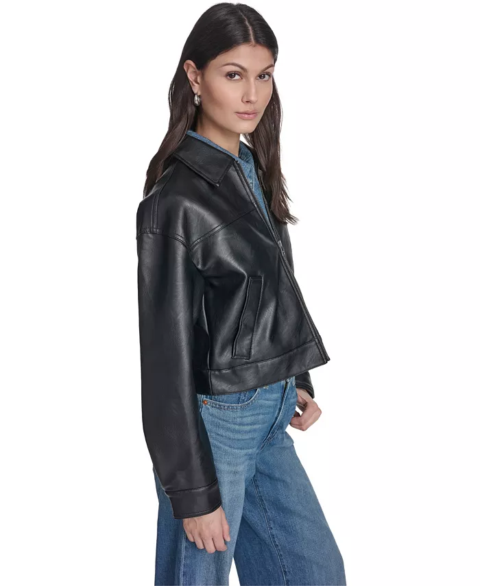 Women's Laydown Collar Zip-Front Jacket - thumbnail 3