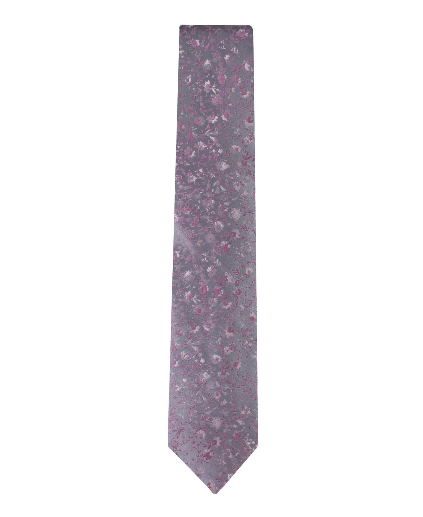 Мужской галстук Calvin Klein Silk Floral Tie, цвет: Ягодный — фото 2