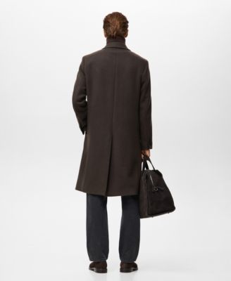 Men's Relaxed-Fit Double-Breasted Wool Coat