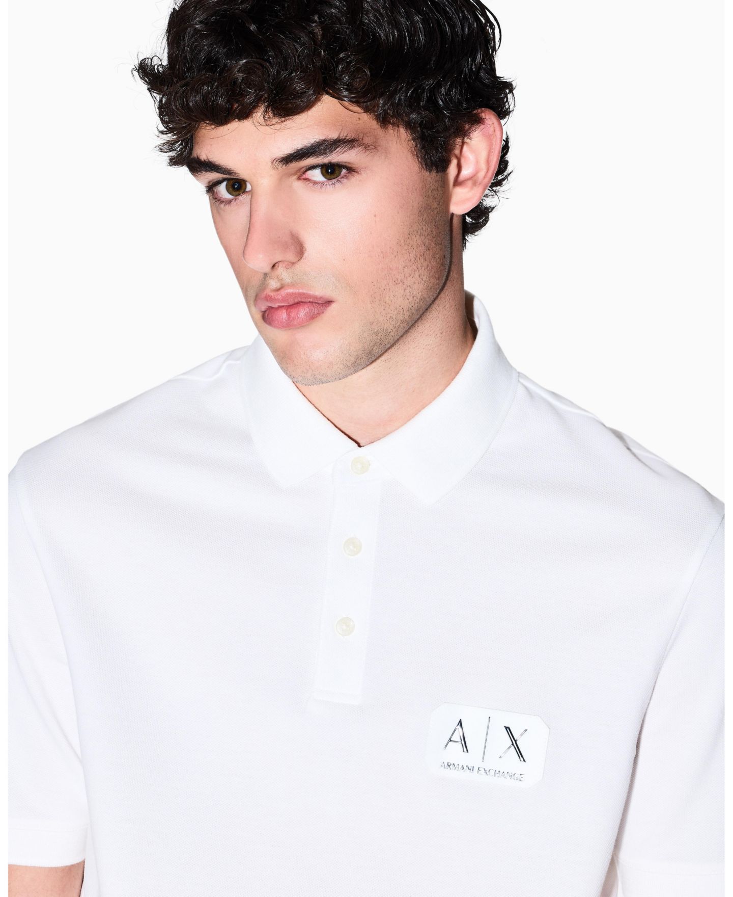 Мужское поло A|X Armani Exchange Pique Polo Shirt, цвет: Чёрный — фото 29
