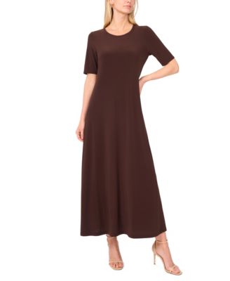 Women's Elbow-Sleeve Maxi Dress