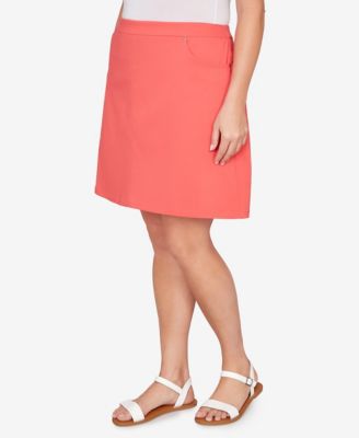 Plus Size Solid Tech Stretch Pull On Skort