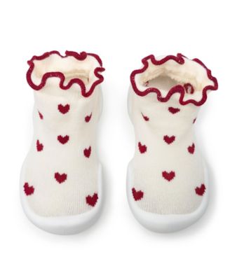 Baby Girls First Walk Sock Shoes Sweet Hearts