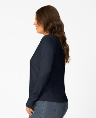 Plus Size Scalloped Trim Button-Front Cardigan