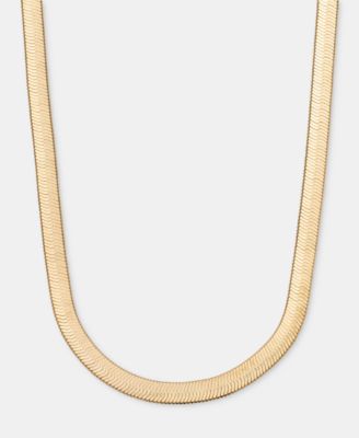 Herringbone Chain 17" Collar Necklace