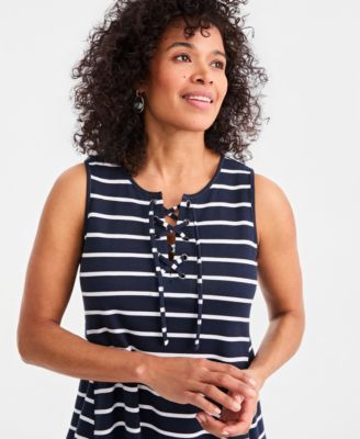 Women's Lace-Up Sleeveless Dress