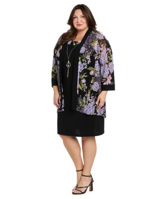 Women's Floral Printed Jacket & Tank Dress, 2-Piece Set