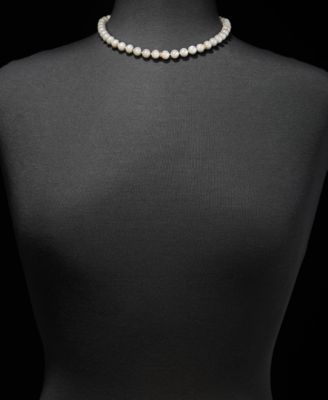 Gold-Tone Glass Pearl Toggle Collar Necklace