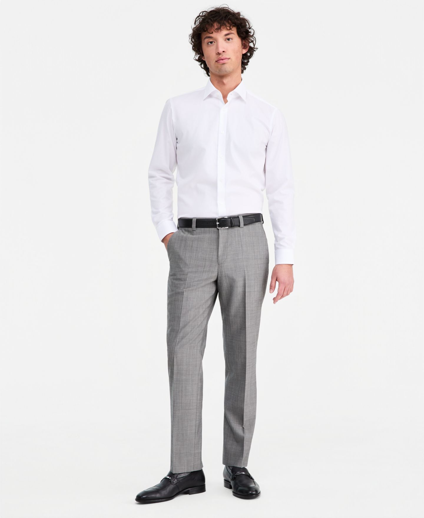 Мужская рубашка Hugo Boss Valerio Long Sleeve Button-Front Geo Print, цвет: Белый — фото 9