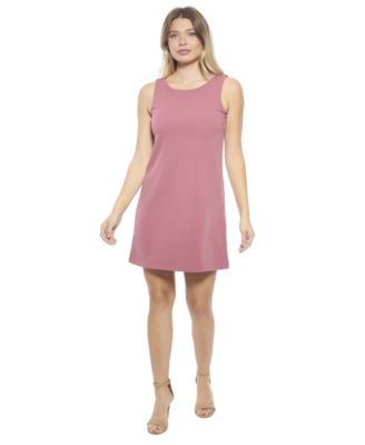 Women's Round Neck Sleeveless A-Line Mini Shift Dress