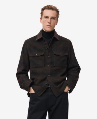 Men's Check Wool-Blend Overshirt