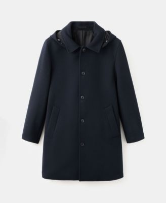 Men's Detachable Inner Collar Wool Coat