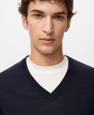 Men's Merino Wool V-Neck Sweater