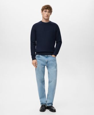 Men's Micro Structured Cotton Knitted Sweater